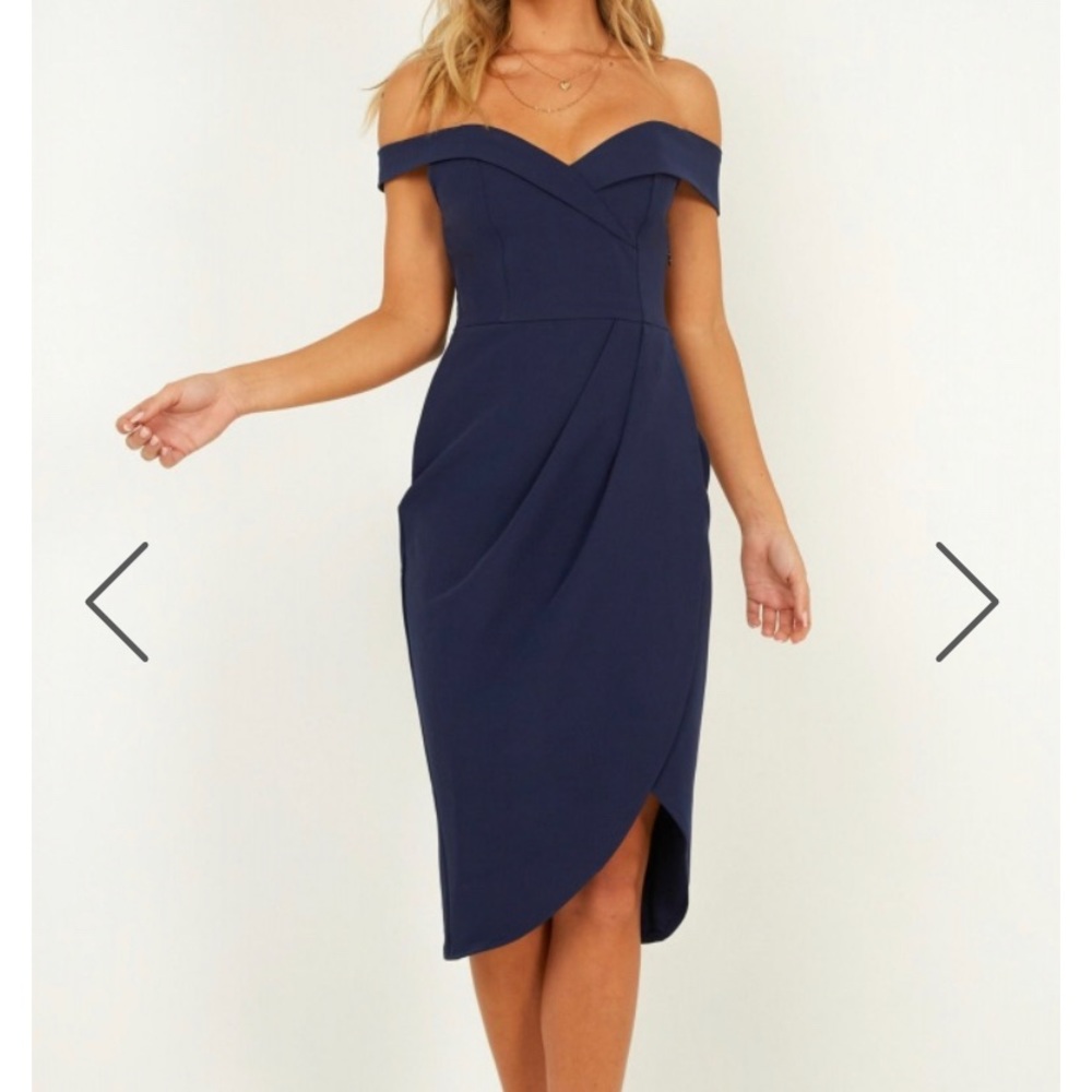 Formal Navy Midi Dress